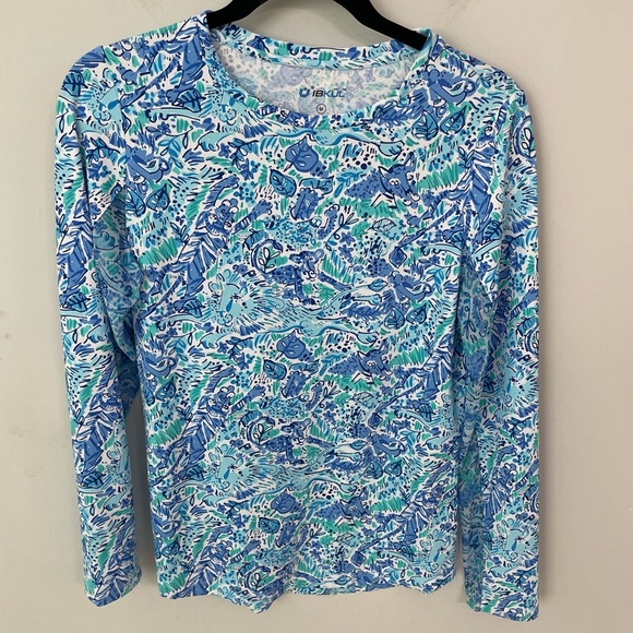 IBKUL Long Sleeve Performance UPF Shirt Golf Pickleball Jungle Lion Tropical. 4 - Picture 1 of 8